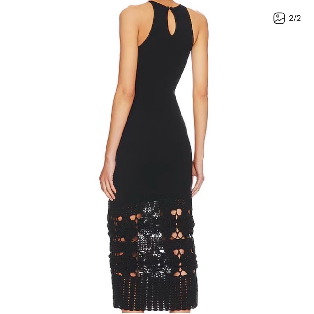 Tularosa Black Crochet Midi Dress - Picture 2 of 2
